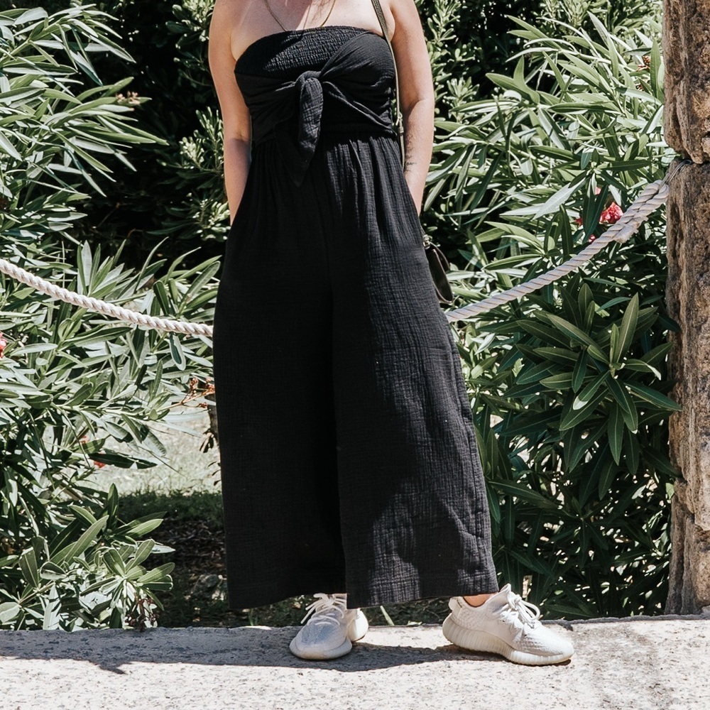 Black Strapless Jumpsuit